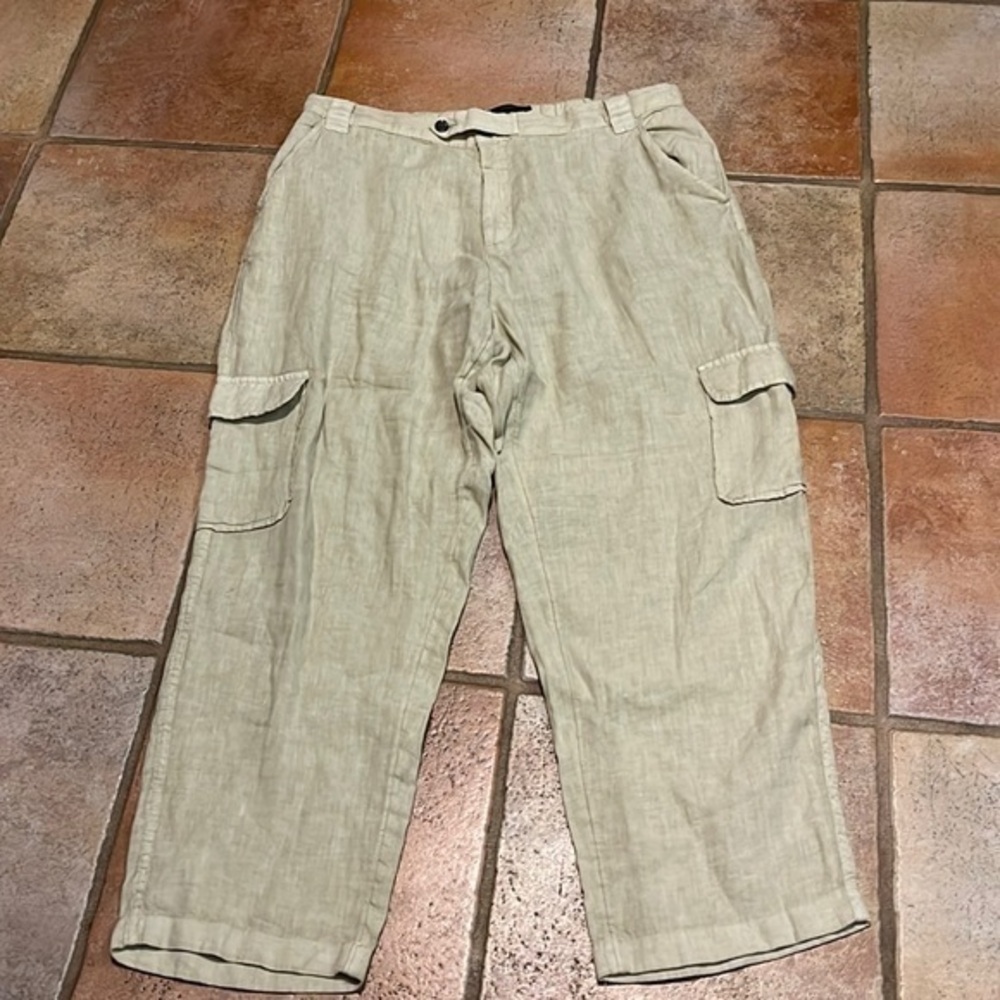 Rachel Rachel Roy linen cargo ankle trouser